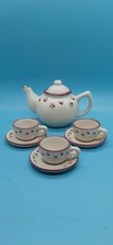 2000 Boyds Bears Brewin Mini Tea Set Pottery; Paw Prints; Home Decor Collectable