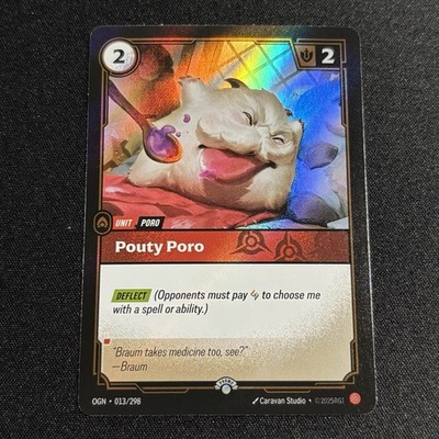 Pouty Poro 013/298 Parallel Foil - Riftbound TCG - Nexus Night Promo English