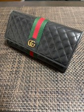 Price reduction Gucci Quilted Long Wallet Black Used