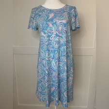 Lilly Pulitzer Blue and Pink Paisley Midi Dress size small excellent condition