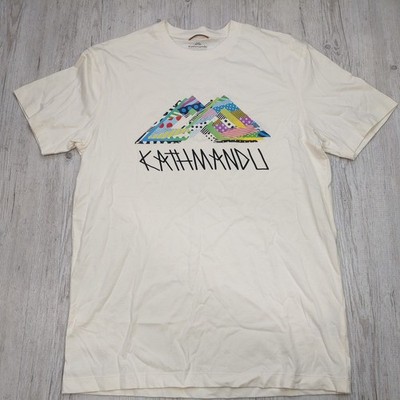 Kathmandu Graphic T-Shirt Men s Size M Organic Cotton Out There Since 87 Cream