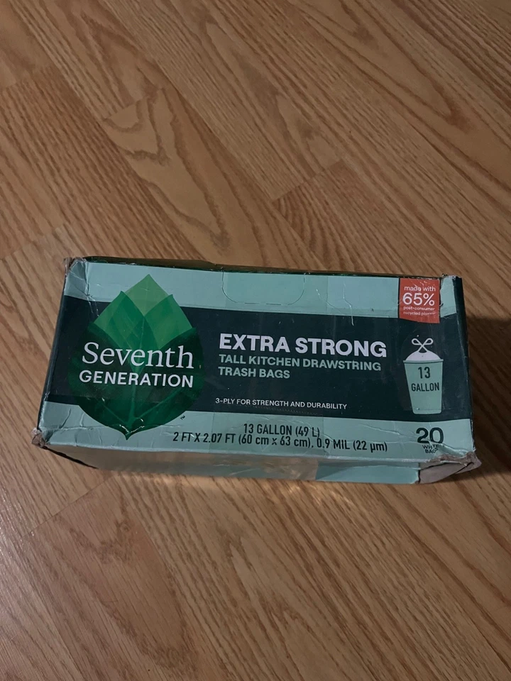 3 - Seventh Generation Extra Strong Tall Kitchen Drawstring Trash Bags 13 Gallon - Image 2 of 4