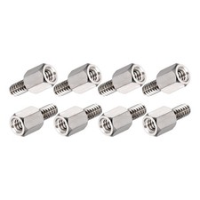 4#-40 6+6mm F/M Brass Hex Standoff Spacer Screws Nickel Plated 100Pcs