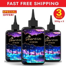 3 300g Clear UV Resin Hard Gloss Epoxy Resin Kit Crystal UV Cure Rapid Premixed