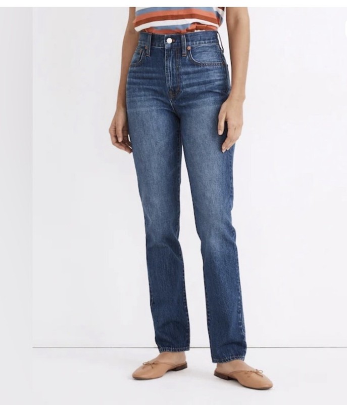 Madewell The Perfect Vintage Straight Jean Women’s Size 26 Blue Denim NWT 