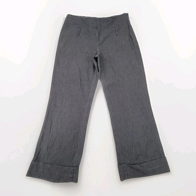 Moschino Gray Linen Blend Capri Pants USA 8 Made in Italy Straight Leg