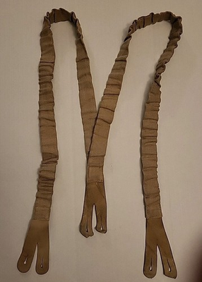 #ad #ad Trafalgar Suspenders Ruched Fabric amp; Leather Buttonholes Beige Khaki $22.00