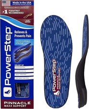 PowerStep Maxx Insoles Arch Pain Relief Orthotics M 7-7.5/W 9-9.5 Open Box