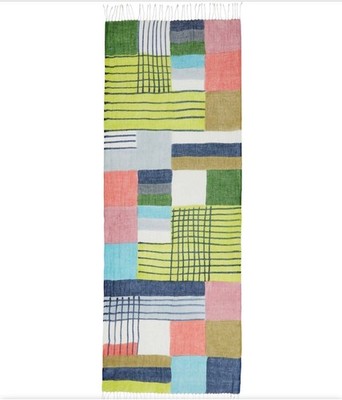 NWT OSKA Schal 408 Lightweight Check Scarf Kiwi Green Multi