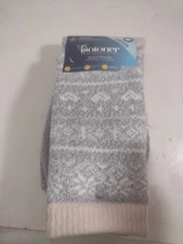 Women’s Isotoner Boot Socks 3 Pairs • Cream & Grey Super Soft NEW Size 4-10 
