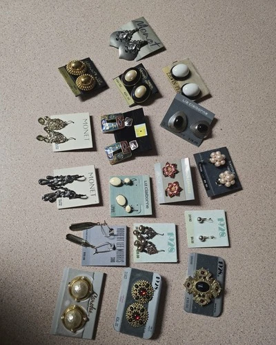 Vintage Costume Jewelry Earrings Lot (20 Pairs) Estate Monet 1928 Carolee