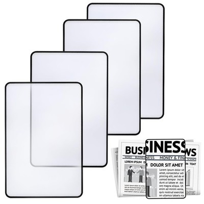 4 Pcs 3X Page Magnifying Sheets Flat Optical Plastic Fresnel Lens for Reading