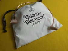 Vivienne Westwood Rose Gold Horn Devil Tiara with Crystals and Cloth Bag