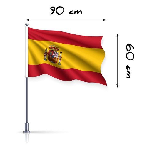 Bandiera Nazionale Spagna 90X60 spagnola con passante per asta interno esterno - Foto 3 di 6