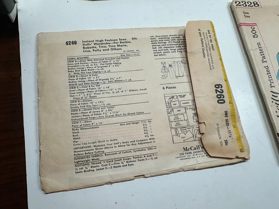 Vintage Simplicity McCalls Patterns Doll Cloths 11.5" Animal Pillows Sock - Image 3 of 4