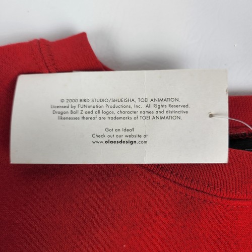Vintage Dragon Ball Z Sweatshirt Size Youth Large Red Deadstock 2000 - Picture 6 of 7