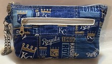 Kansas City Royals Silver Cotton Flannel quilt fabric bag clutch purse Etc OOPS