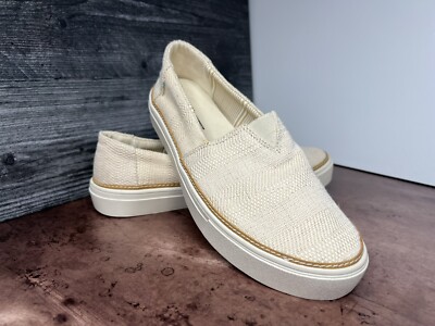 TOMS Parker  Canvas Women's Slip Ons Natural 9.5