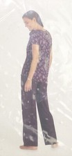 XS Carole Hochman Midnight 3 Pc Pajama Long PJ Set Lounge Soft Top Pants Jacket