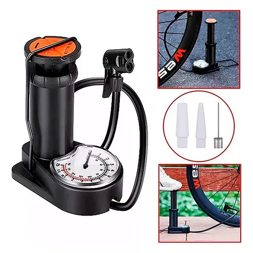Mini Bomba de Aire Pedal con Medidor de Presión Bicicleta Pelota Compacta Eficaz - Imagen 10 de 10