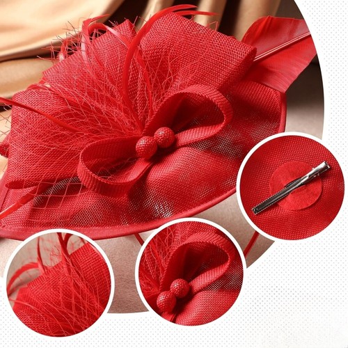 Cappello donna fascinator cocktail matrimonio festa copricapo berretto chic spettacolo copricapo - Foto 2 di 14