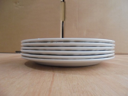 6 x Vintage Alfred Meakin Glo-White Random pattern side plates 18 cms dia - Picture 17 of 18