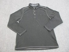 Tommy Bahama Polo Shirt Mens Medium Black Marlin Logo Long Sleeve Casual