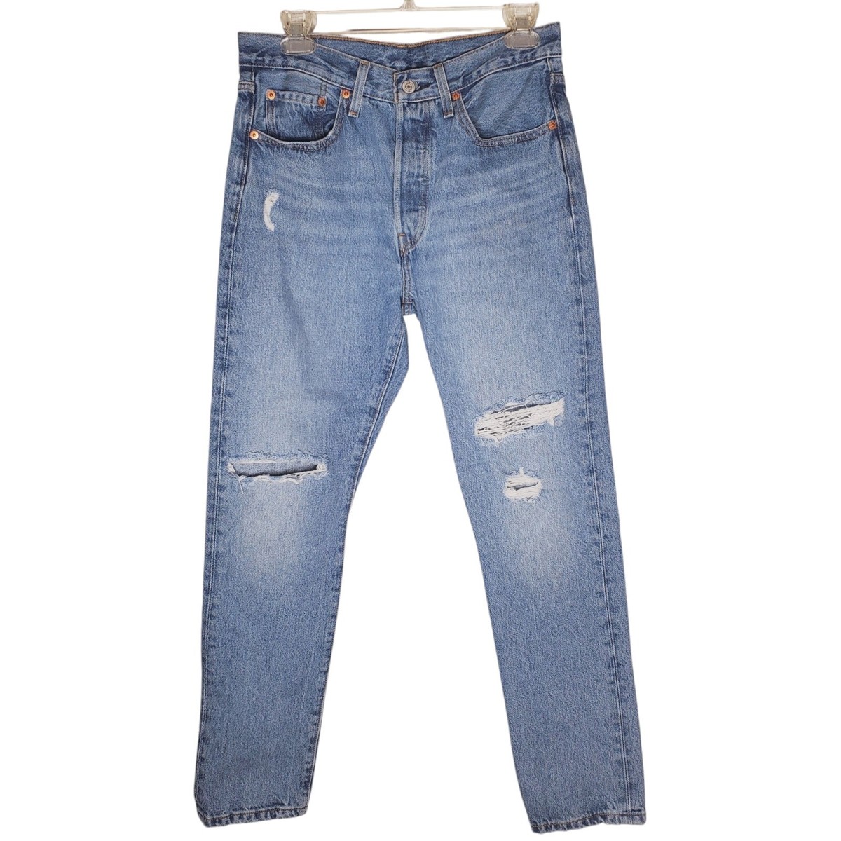 Levis Jeans 501 S Skinny Womens 28X28 Fits 30x28.5 Blue Button Fly