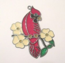 CARDINAL WITH FLOWERS SUNCATCHER BIRD/BIRDS SUNCATCHERS 