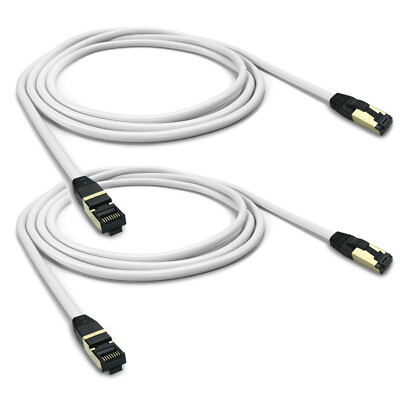 2x 1m Patchkabel Cat 8.1 Netzwerkkabel Ethernet Netzwerk Patch Kabel Lan Cat8.1