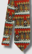 70 John Ashford Men's Red Football Reindeer Holiday Neck-Tie Size 57 x 3.25