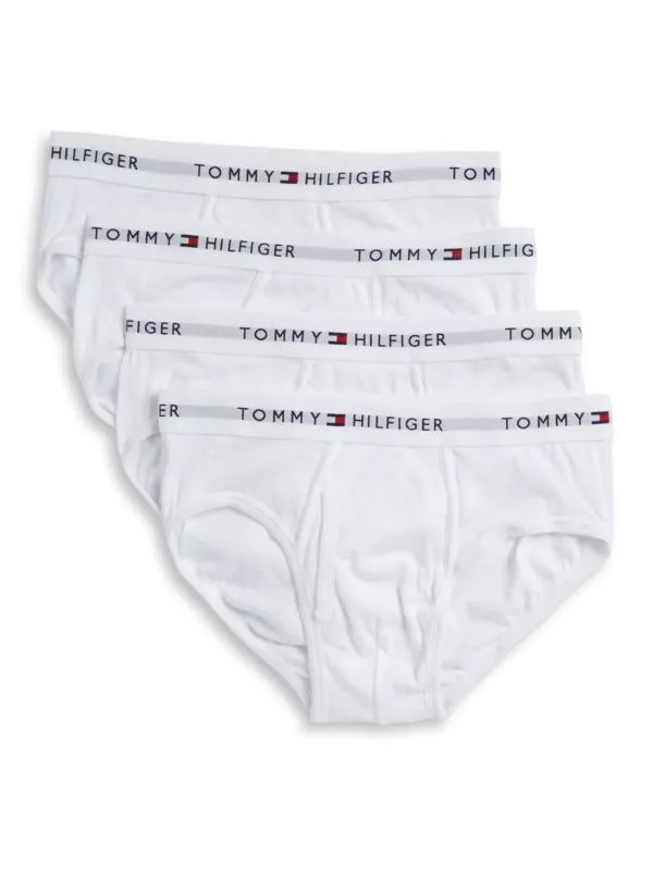 Tommy Hilfiger Four Pack Classic Cotton Briefs Underwear White TH 4  09FF001100