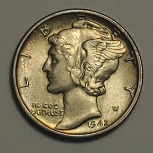 #3 GEM Business Uncirculated++ full bands 1942 S Nicer Low Mintage Mercury Dime