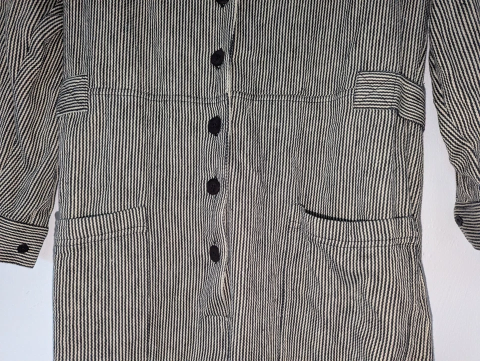 Seek Collective Celeste Romper Microstripe Sand Black White Sustainable Small S - Image 3 of 4