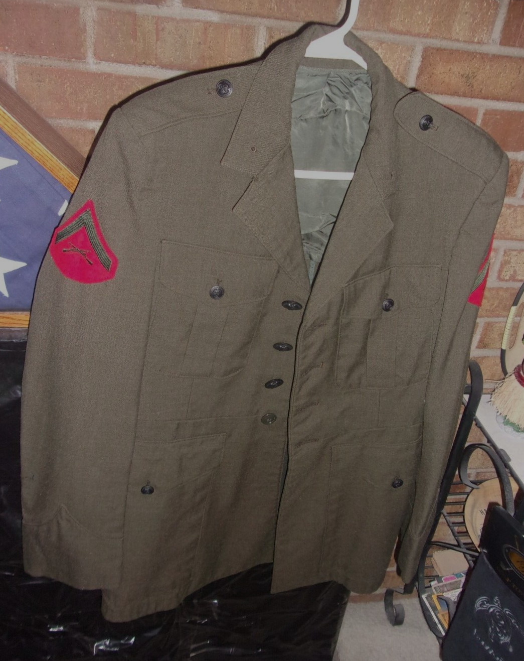 USMC Marine Corps Field Jacket Mens Green Army Milit… Gem