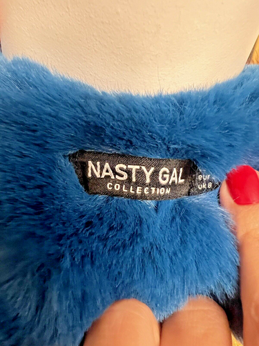 Chaqueta Nasty Gal Damas 8 XS Piel Sintética Bloque de Color Esponjosa Suave Cuadrada - Imagen 10 de 13
