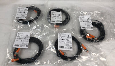 5x EVC019 Ifm Electronic Patchcord Straight Male To Right Angle Female 5m