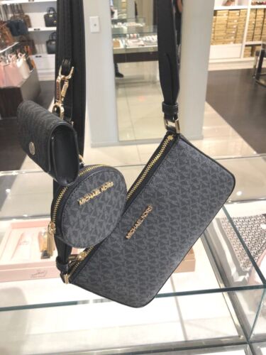 MICHAEL KORS WOMEN FASHION SMALL CROSSBODY BAG HANDBAG SHOULDER PURSE BLACK  GOLD 194900472309 | eBay