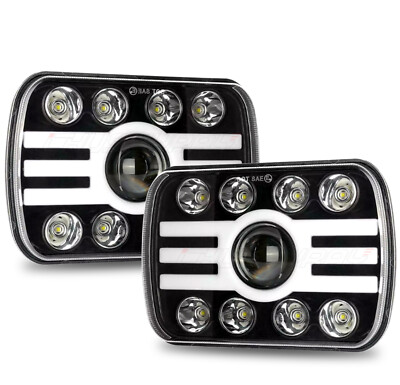 2PC 7x6 inch For Chevrolet C10 C20 C30 K10 K20 K30 Led Headlight Sealed Beam DRL