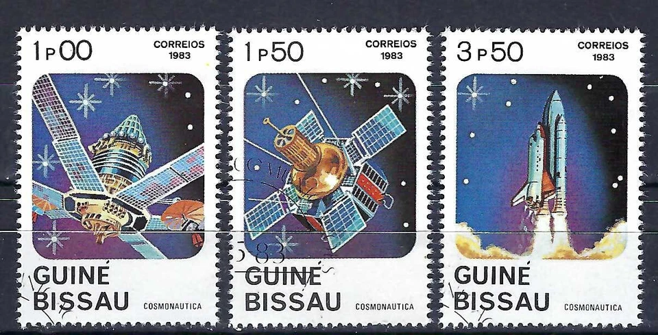 Guinea-Bissau 1983 7v. Satélites CTO NH cohetes espacio Foto 2 de 3