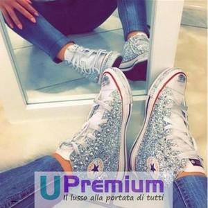 converse bianche glitter