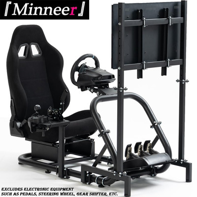 Minneer G29 Racing Simulator Cockpit Stand Seat & Monitor Fit Logitech T148 CSL