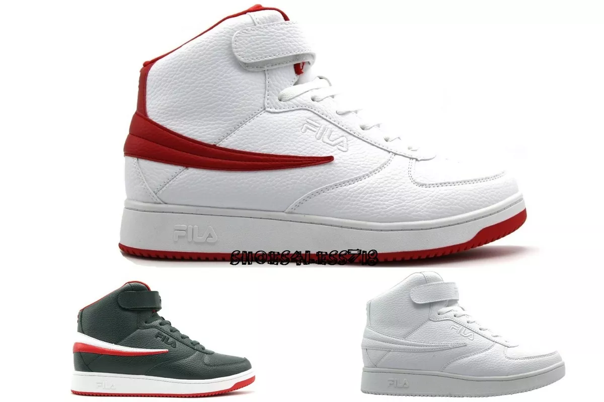 NEW MENS FILA A HIGH ALL WHITE GREEN RED WHITE RED HIGH TOP BASKETBALL SNEAKERS eBay