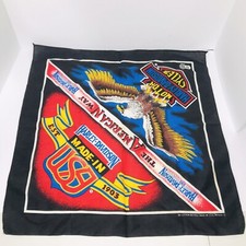 Vintage Harley Davidson Bandana 1980s Eagle Made in USA The American Way HDMC