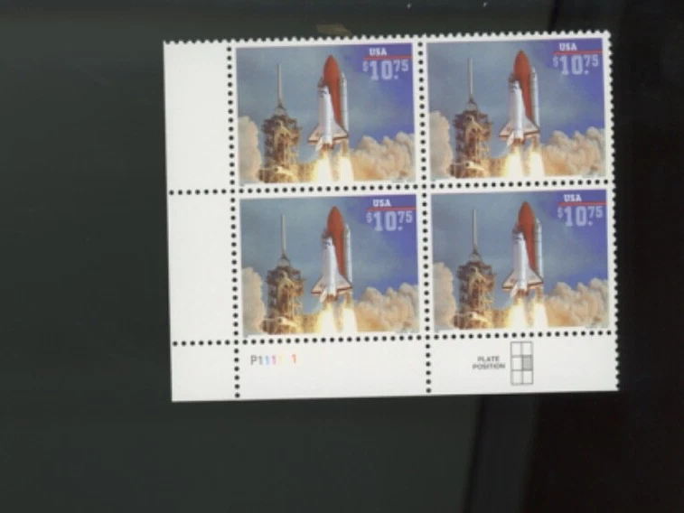 US Stamp 2544A $10.75 shuttle plate block of 4 MNH P111  and P222 (mb32 - Image 2 of 3