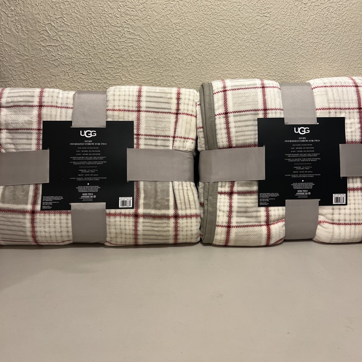 ugg avery throw blanket for two in shell plaid