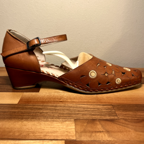 PIKOLINOS Brown Leather Flower Blossom Strap Sandals Heels - Size EU 39 (US 8.5) - Picture 9 of 18