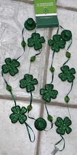 ST.PATRICKS DAY 6  GARLAND SHIMMERING SHAMROCKS/HATS  BEADS PARTY FUN 