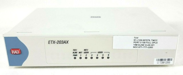 RAD Etx-203ax 6661650000 Ether Access Carrier Ethernet Demarcation ...