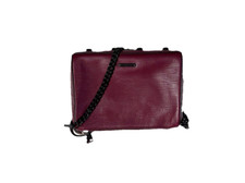 Rebecca Minkoff Avery Crossbody Purse Maroon Black Small Chain Strap Designer